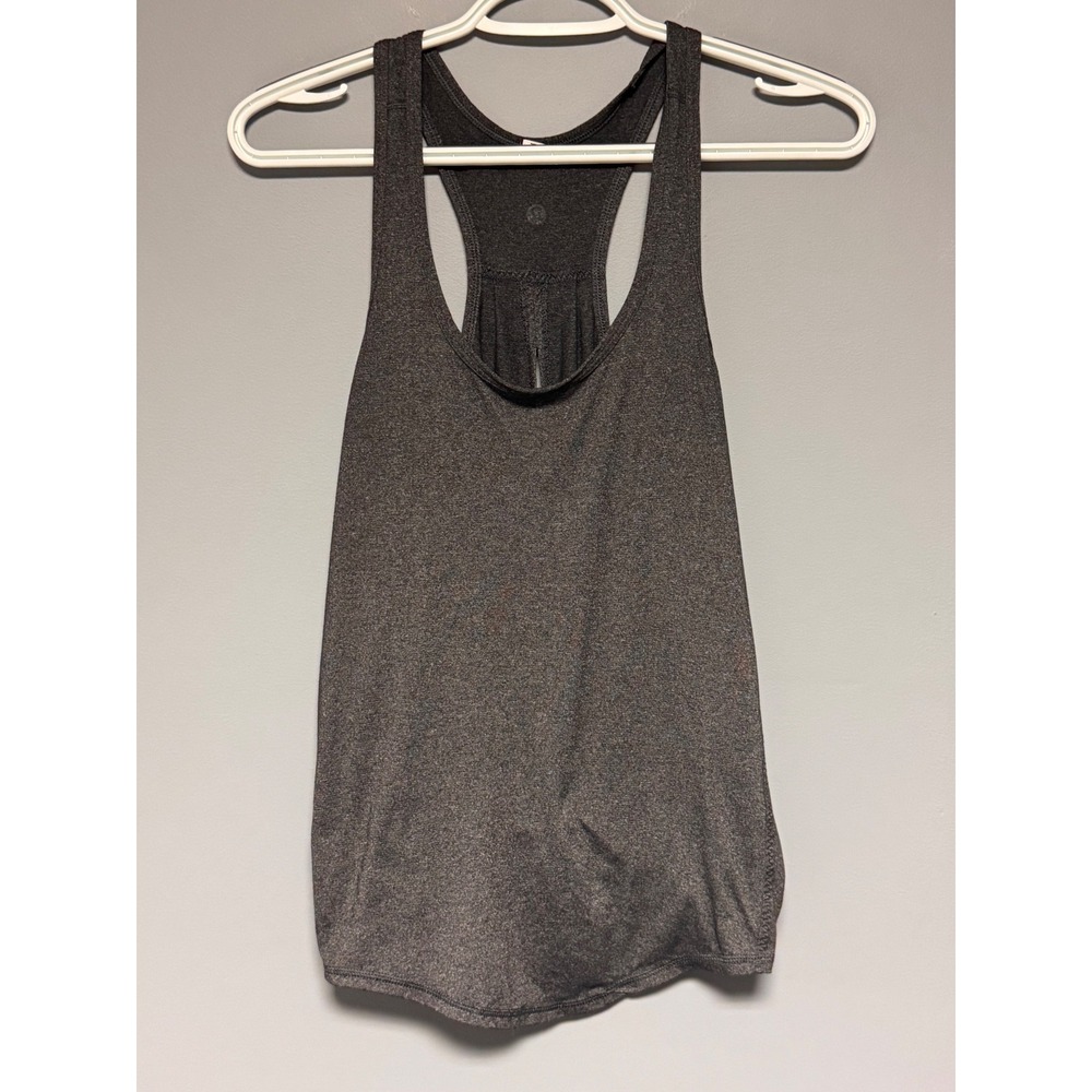 Lululemon Racerback Tank Top Gray Heathered Open Back Knot Detail Women's 6 or 8